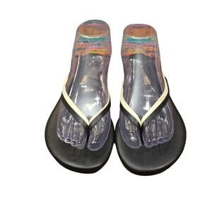 Tkees black flip flops comfy sandals size 10